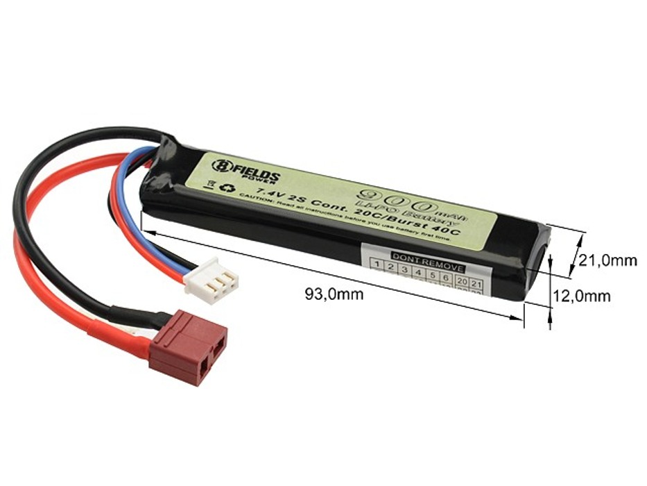 АКБ Li-Po 900mAh 7,4V 20/40C моноблок T-Connector 8Fields фото 2
