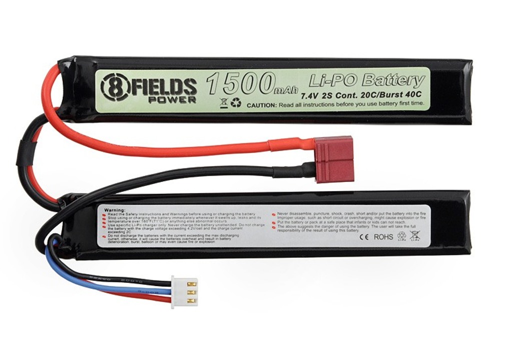 АКБ Li-Po 1500mAh 7,4V 20/40C моноблок T-Connector 8Fields фото 1