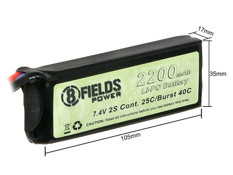 АКБ Li-Po 2200mAh 7,4V 20/40C моноблок T-Connector 8Fields фото 2
