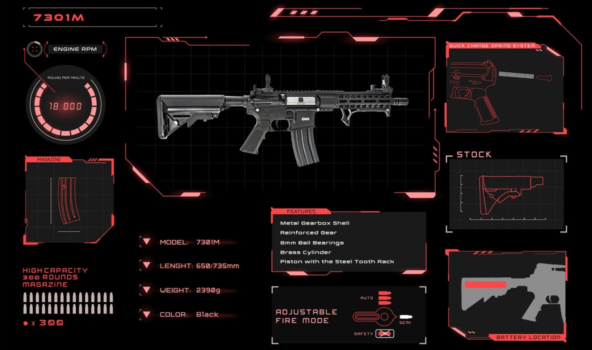 Штурмовая винтовка M4 8" metal Black D-BOYS фото 11