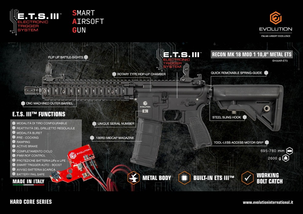 Штурмова гвинтівка M4 Recon MK18 Mod 1 10.8” Metal ETS Evolution фото 2