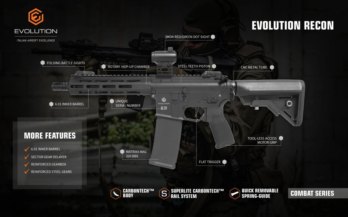 Штурмовая винтовка M4 Evolution Recon 10” Carbontech - PACK SL-1100 фото 10