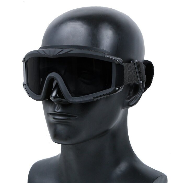 Окуляри-маска панорамні Desert Storm Guerilla Tactical Black фото 7