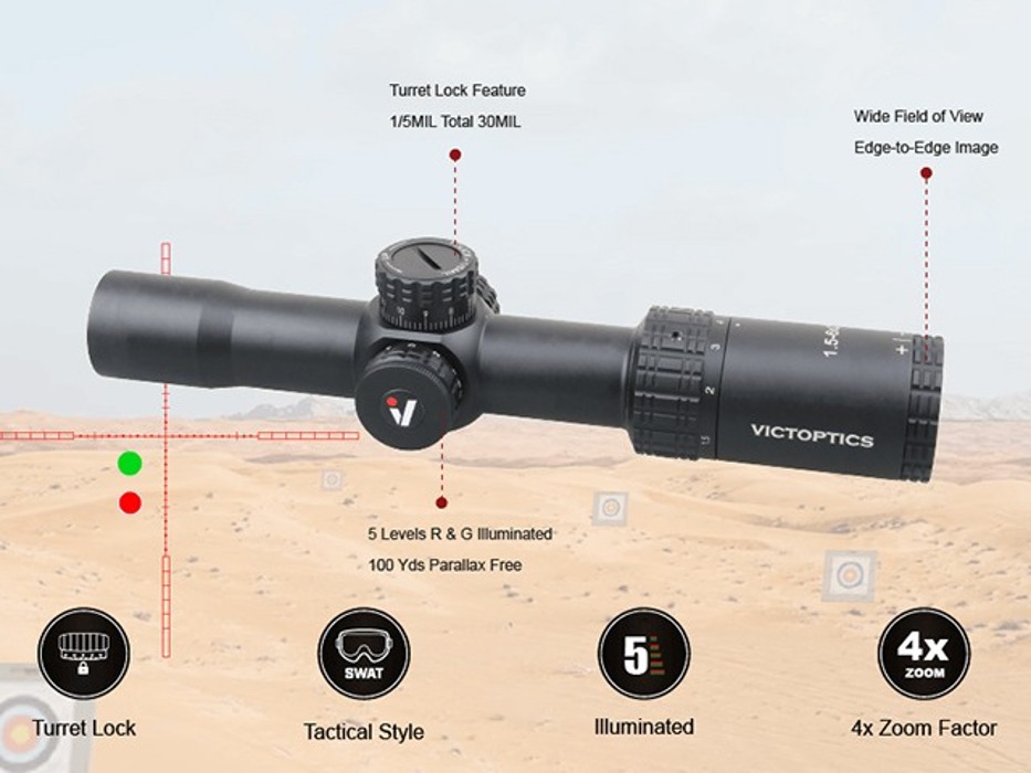 Приціл оптичний LPVO Victoptics S4 1.5-6X28 Vector Optics фото 10