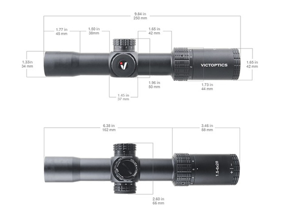 Приціл оптичний LPVO Victoptics S4 1.5-6X28 Vector Optics фото 11