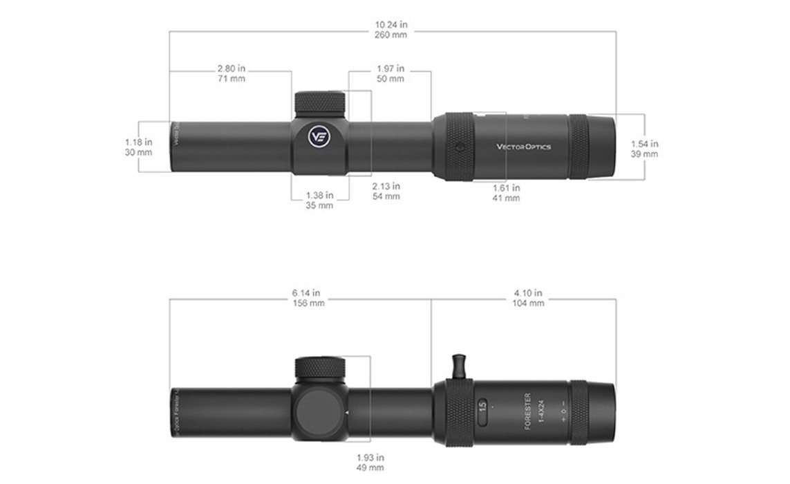 Приціл оптичний FORESTER JR Victoptics 1-4x24 [Vector Optics] фото 10
