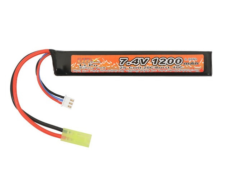 АКБ Li-Po 1200mAh 7,4V 20/40C моноблок VB фото 1