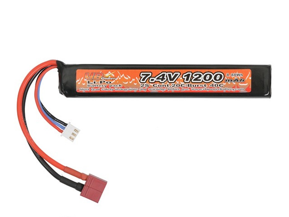 АКБ Li-Po 1200mAh 7,4V 20/40C T-конектор моноблок VB фото 1