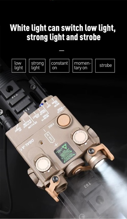 Тактичний блок Steiner AN/PEQ-15A DBAL-A2 Blue лазер + ліхтар+виносна кнопка Tan Wadsn фото 4