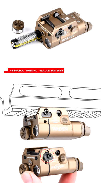 Тактичний світлодіодний ліхтар SF XC2 red laser DE WADSN фото 4