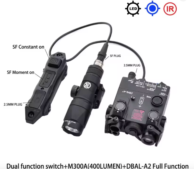 Тактичний блок Steiner AN/PEQ-15A DBAL-A2 Blue лазер + ліхтар+виносна кнопка black Wadsn фото 1