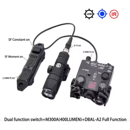 Тактичний блок Steiner AN/PEQ-15A DBAL-A2 Blue лазер + ліхтар+виносна кнопка black Wadsn