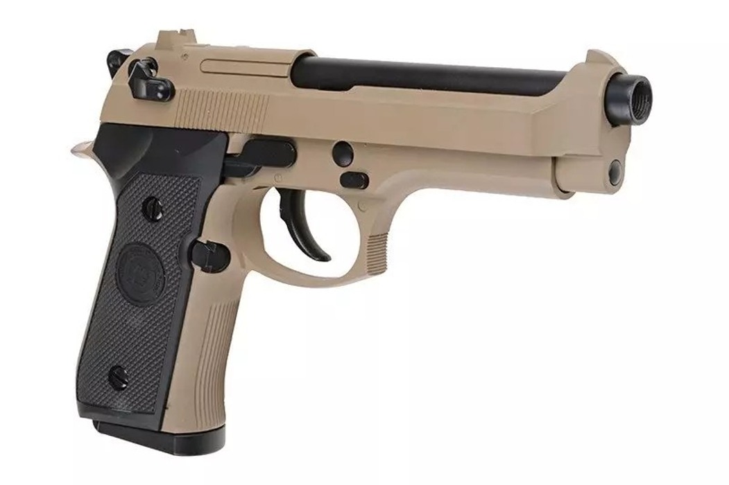 Пистолет Beretta M92 CO2 Tan/Black Full Metal [WE] фото 3