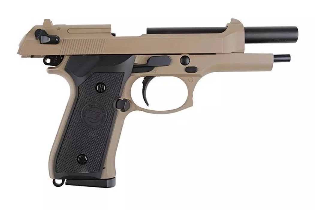 Пистолет Beretta M92 CO2 Tan/Black Full Metal [WE] фото 6