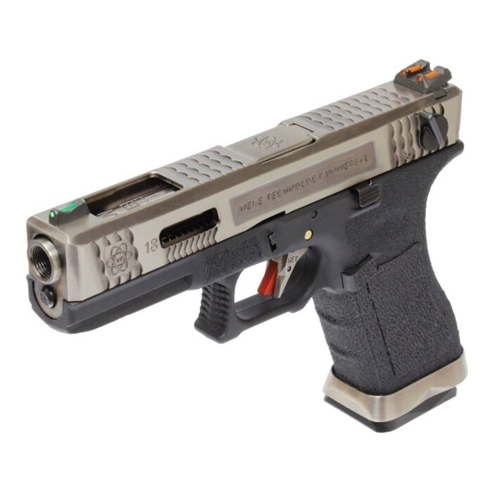 Пистолет Glock 18 Force T7 Metal Green Gas WE фото 3