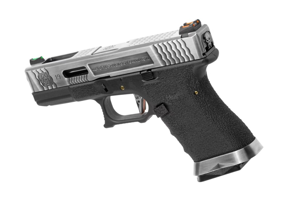 Пистолет Glock 19 Force pistol WE Metal Silver Green Gas фото 2