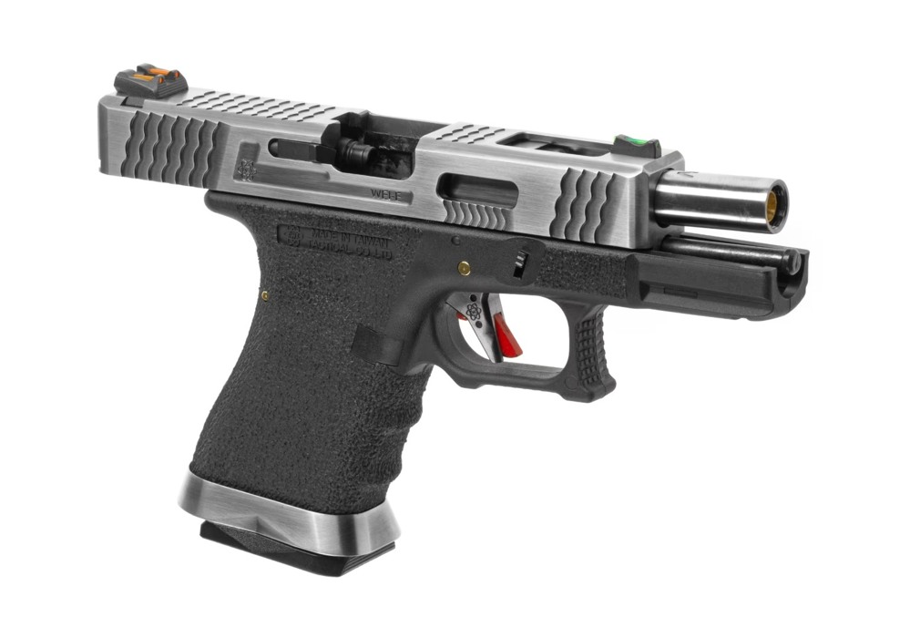 Пистолет Glock 19 Force pistol WE Metal Silver Green Gas фото 9