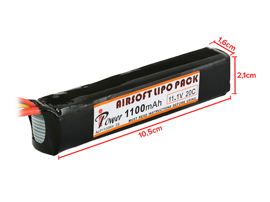АКБ Li-Po 1100mAh 11,1V 20C моноблок T-connect IPower фото 2