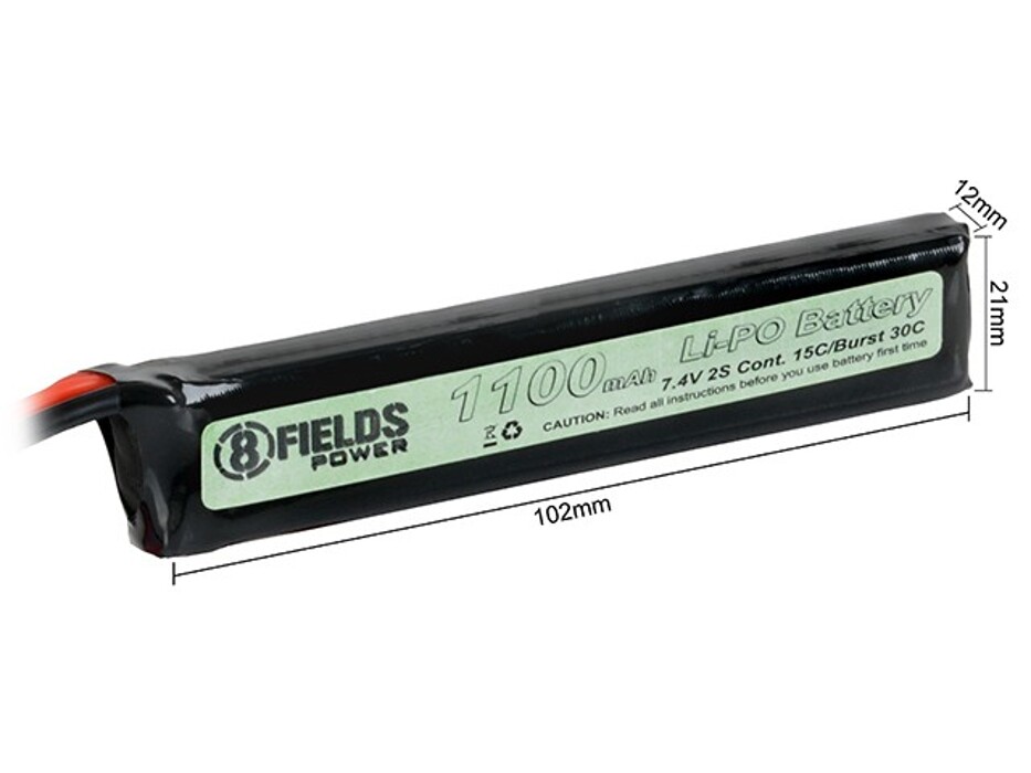 АКБ LI-PO 1100MAH 7,4V 15/30C 8FIELDS фото 2