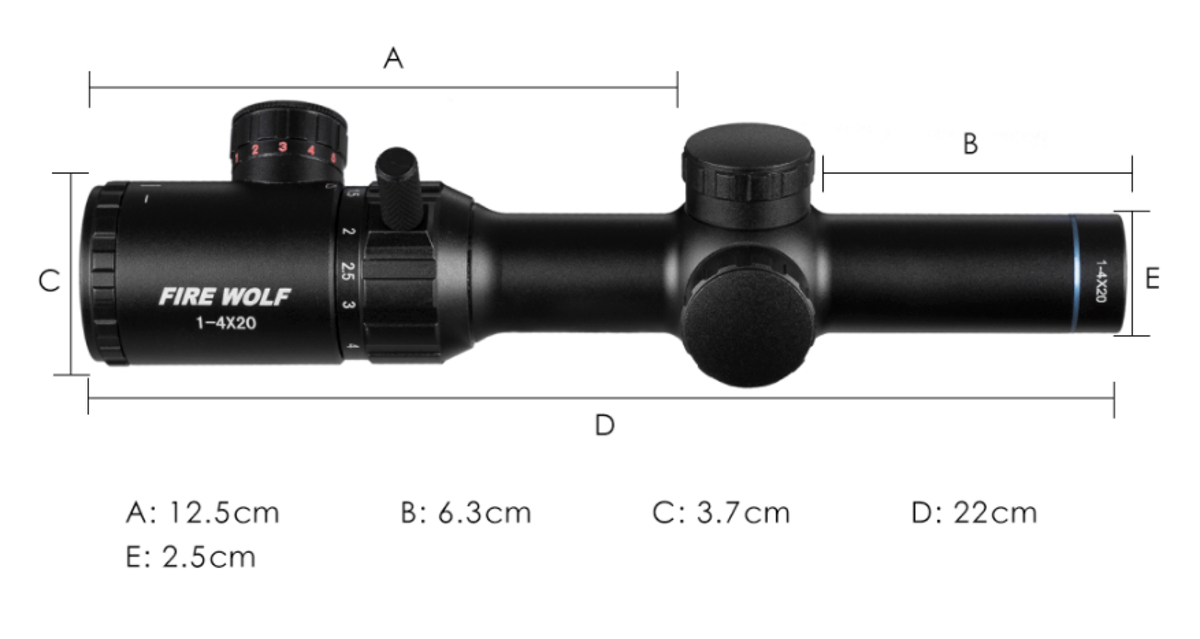 Прицел оптический 1-4X20 прицел Mil Dot с подсветкой mod2 фото 6
