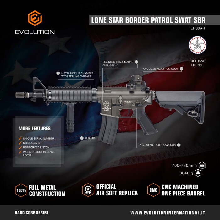 Штурмовая винтовка M4 Lone Star Border Patrol SWAT SBR MOSFET [Evolution] фото 3