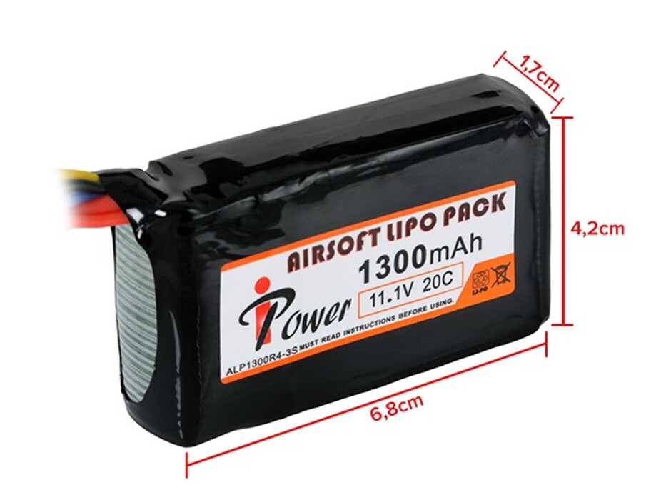 АКБ Li-Po 1300mAh 11,1V 20C [IPower] фото 2