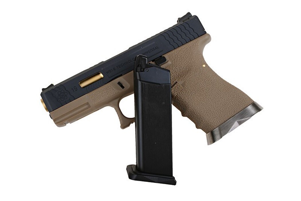 Пистолет Glock 19 Force pistol T6 WE Metal Black Green Gas фото 8