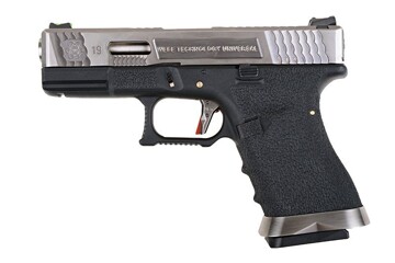 Пистолет Glock 19 Force pistol WE Metal Silver Green Gas