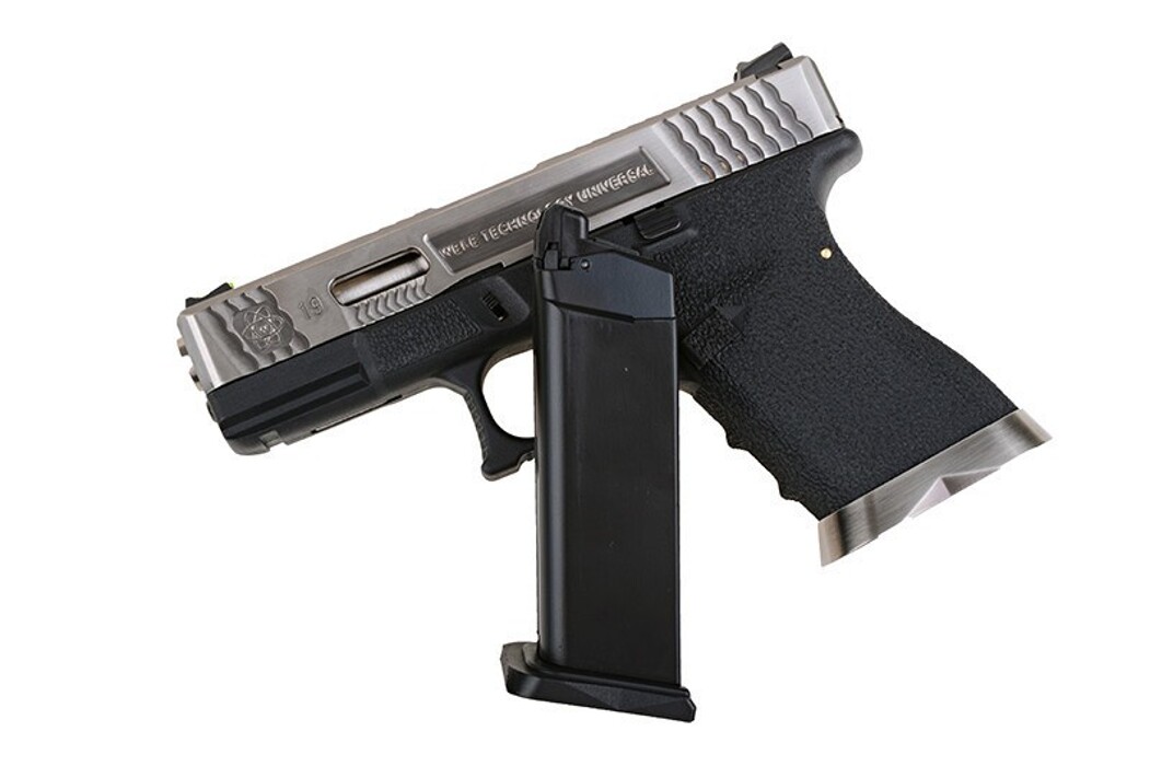 Пистолет Glock 19 Force pistol WE Metal Silver Green Gas фото 4