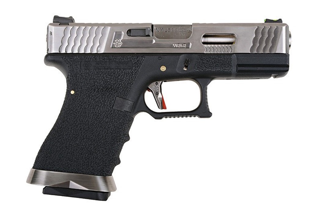 Пистолет Glock 19 Force pistol WE Metal Silver Green Gas фото 5