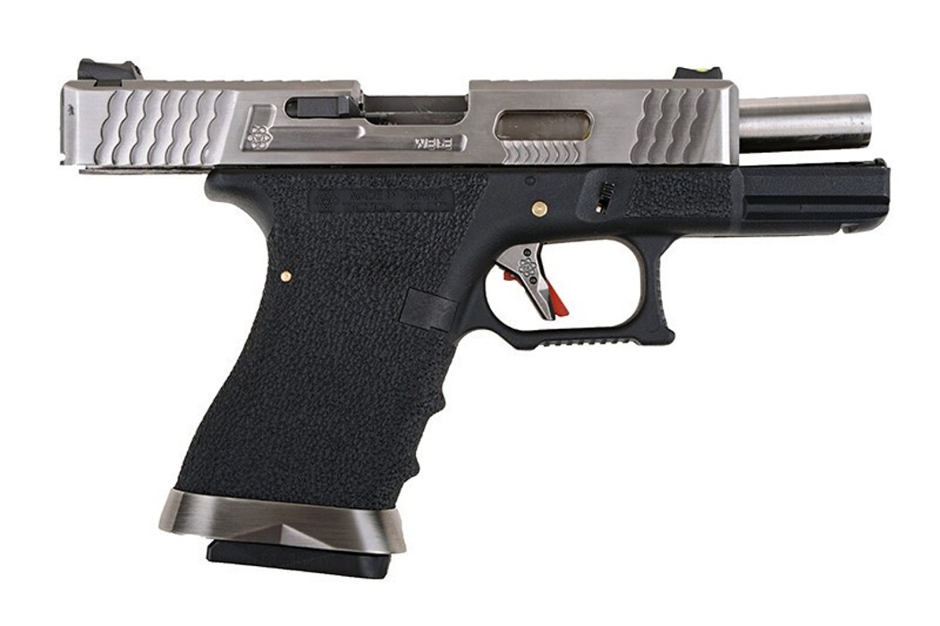 Пистолет Glock 19 Force pistol WE Metal Silver Green Gas фото 8