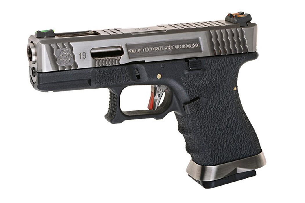 Пистолет Glock 19 Force pistol WE Metal Silver Green Gas фото 3