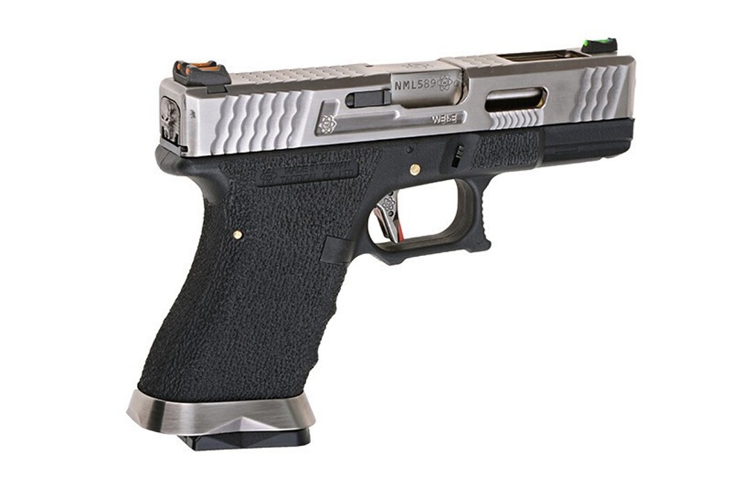 Пистолет Glock 19 Force pistol WE Metal Silver Green Gas фото 7