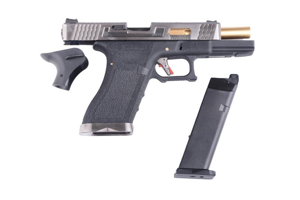 Пистолет Glock 17 Force Metal Blk-Silver-Gold GBB [WE] фото 12