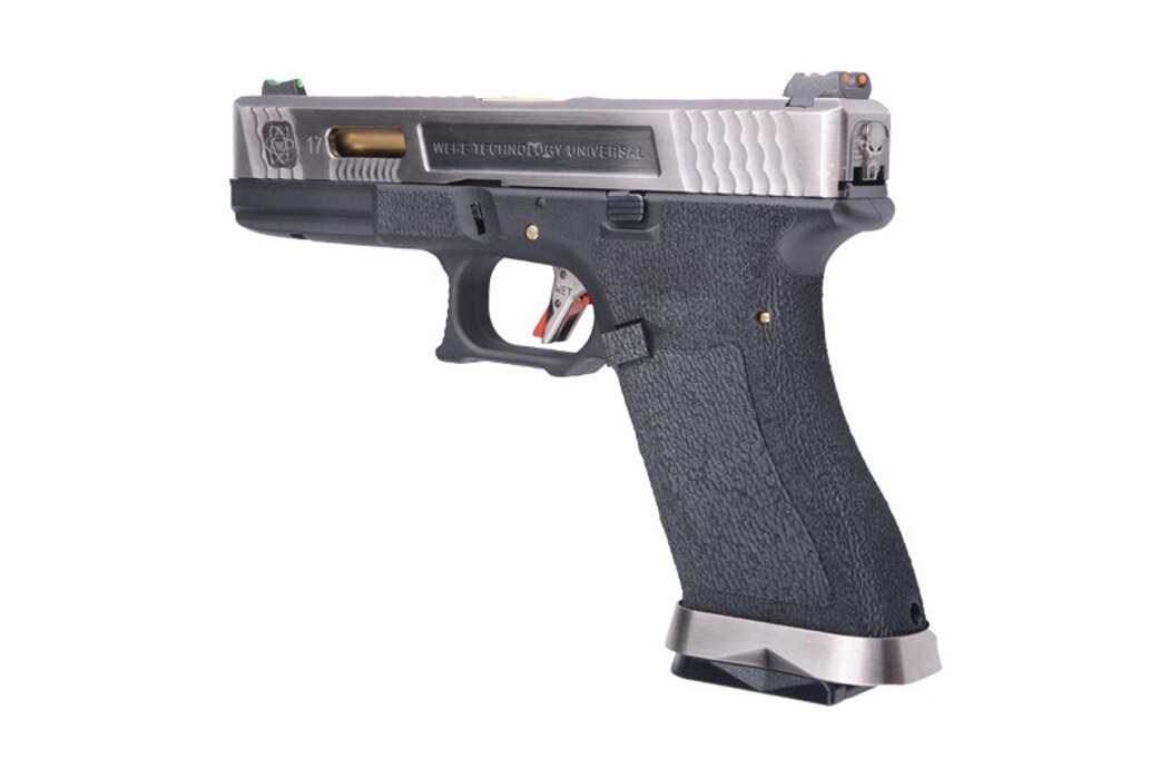 Пистолет Glock 17 Force Metal Blk-Silver-Gold GBB [WE] фото 3