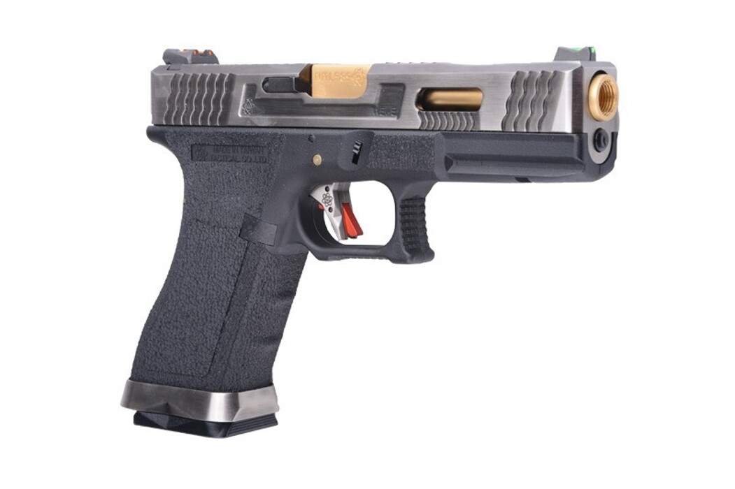 Пистолет Glock 17 Force Metal Blk-Silver-Gold GBB [WE] фото 6