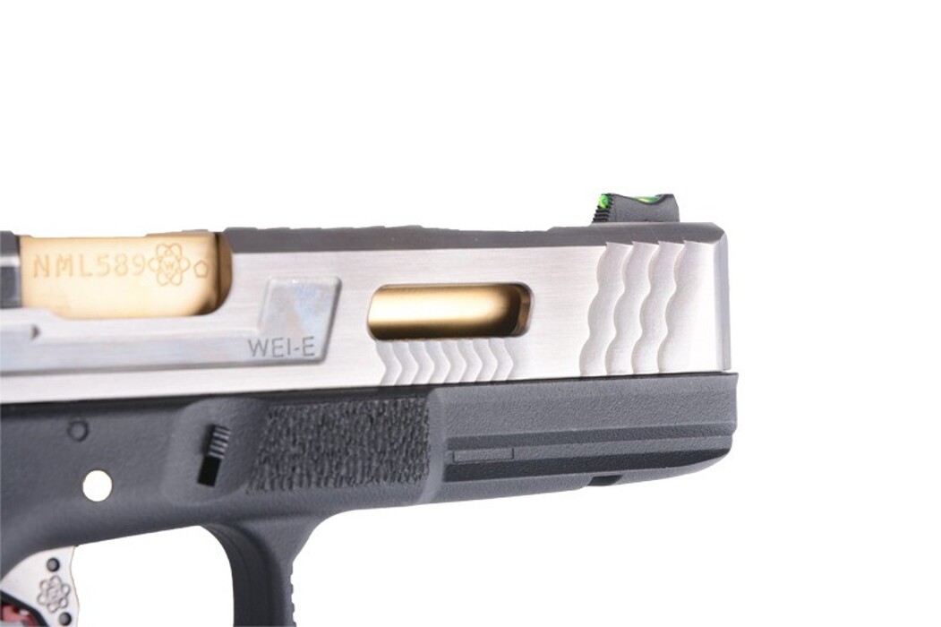 Пистолет Glock 17 Force Metal Blk-Silver-Gold GBB [WE] фото 8