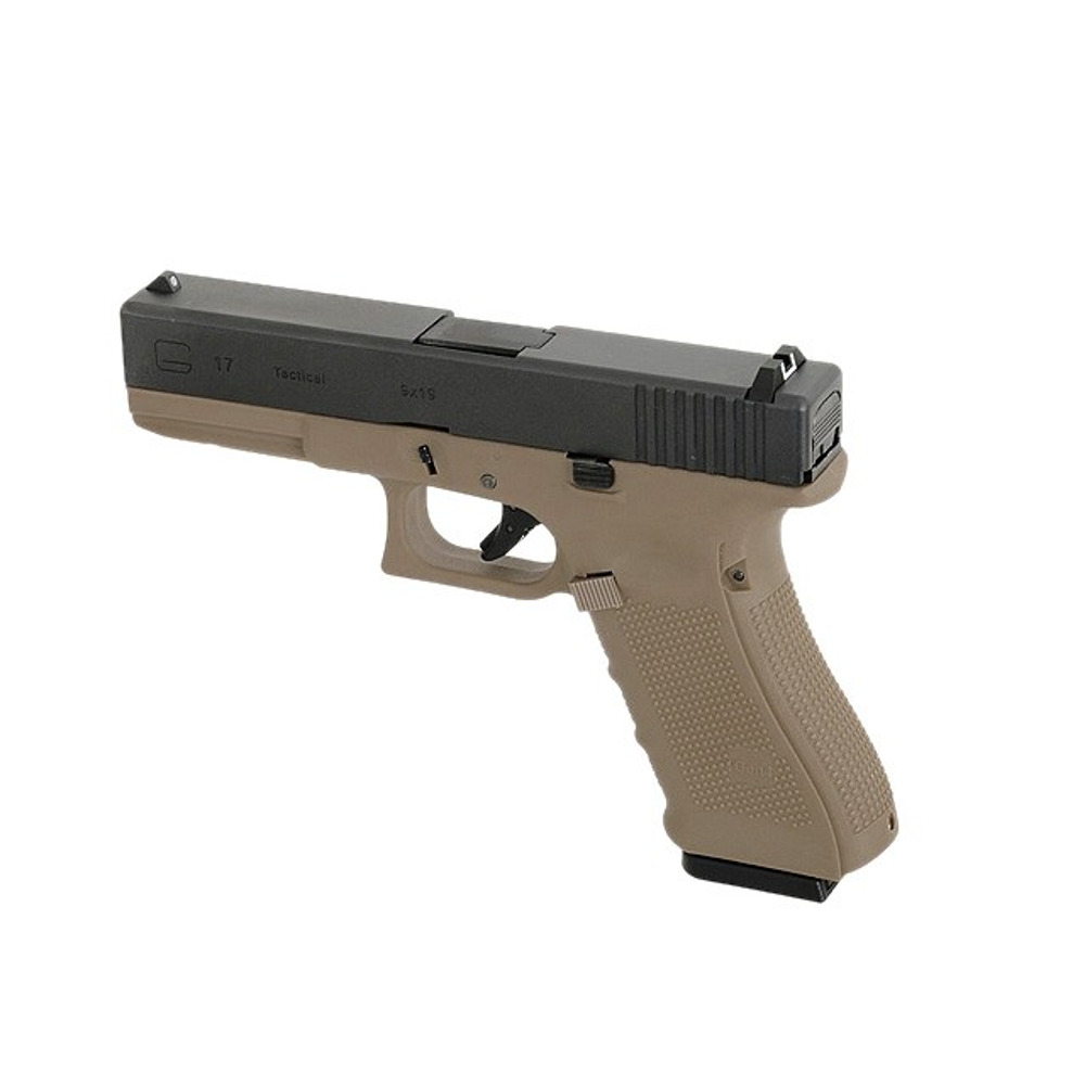 Пистолет Glock 17 Gen4. WE Metal Tan Green Gas для страйкбола и