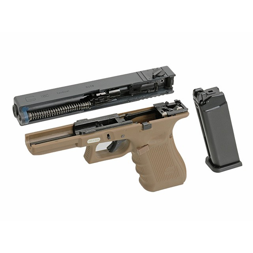 Пістолет Glock 18C Gen4. WE Metal Tan Green Gas для страйкболу і