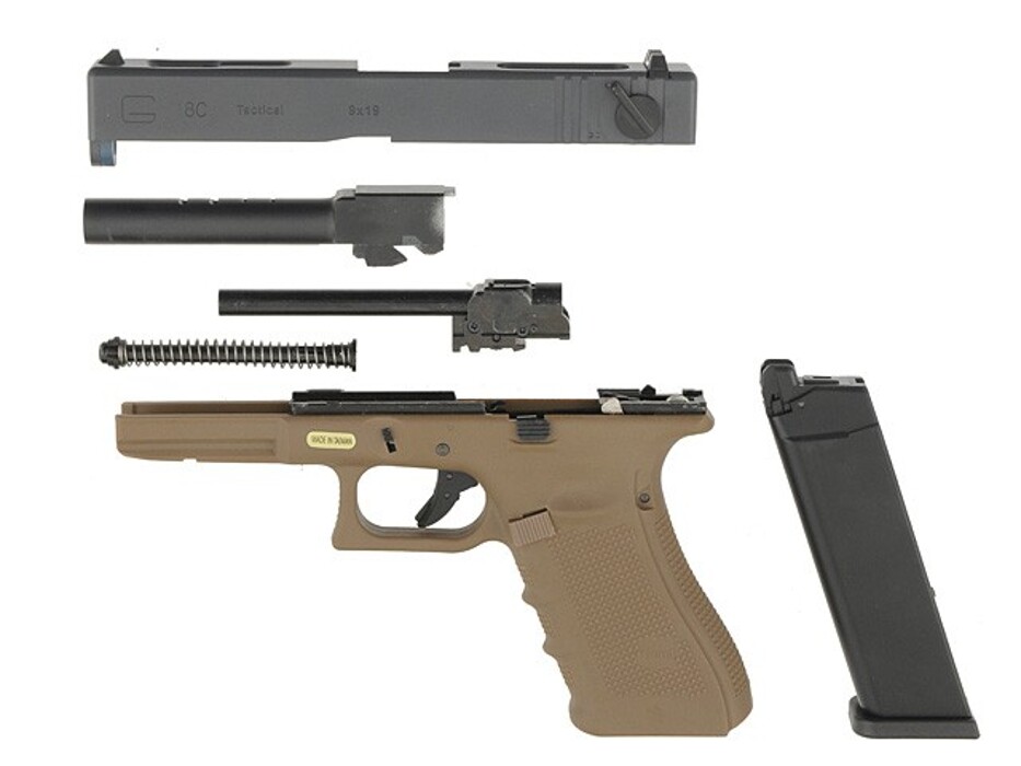 Пистолет Glock 18C Gen4. WE Metal Tan Green Gas фото 20