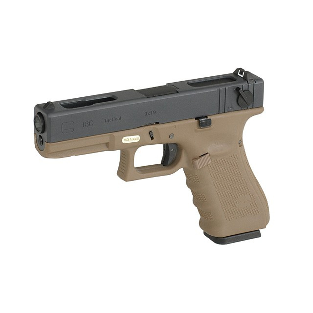 Пістолет Glock 18C Gen4. WE Metal Tan Green Gas для страйкболу і