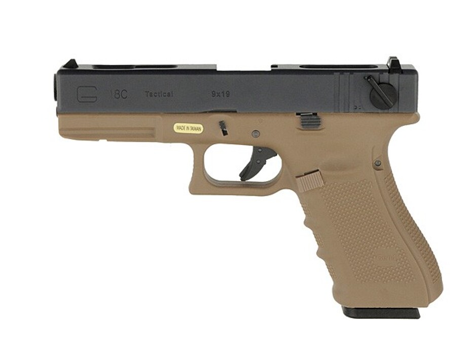 Пистолет Glock 18C Gen4. WE Metal Tan Green Gas фото 1