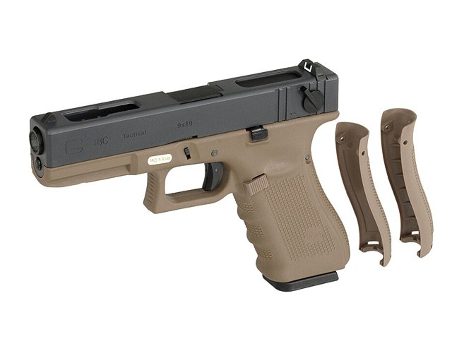 Пистолет Glock 18C Gen4. WE Metal Tan Green Gas фото 11