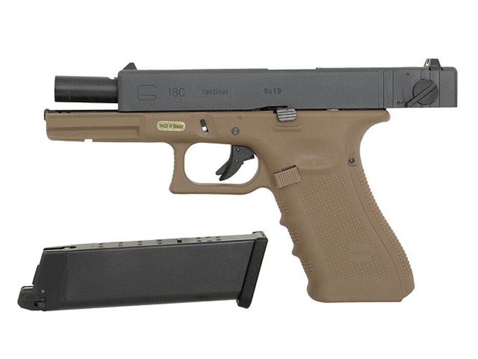 Пистолет Glock 18C Gen4. WE Metal Tan Green Gas фото 14