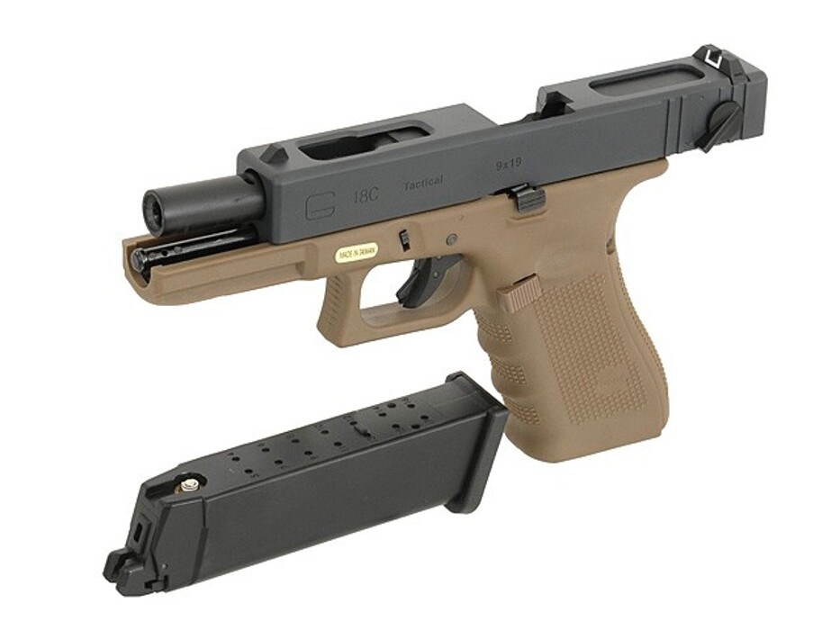 Пистолет Glock 18C Gen4. WE Metal Tan Green Gas фото 15