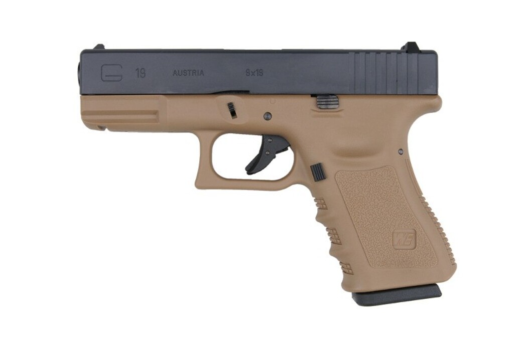 Пістолет Glock 19 Gen3. WE Metal Tan Green Gas фото 1