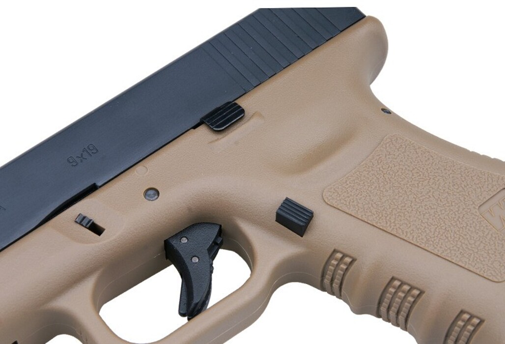 Пістолет Glock 19 Gen3. WE Metal Tan Green Gas фото 3