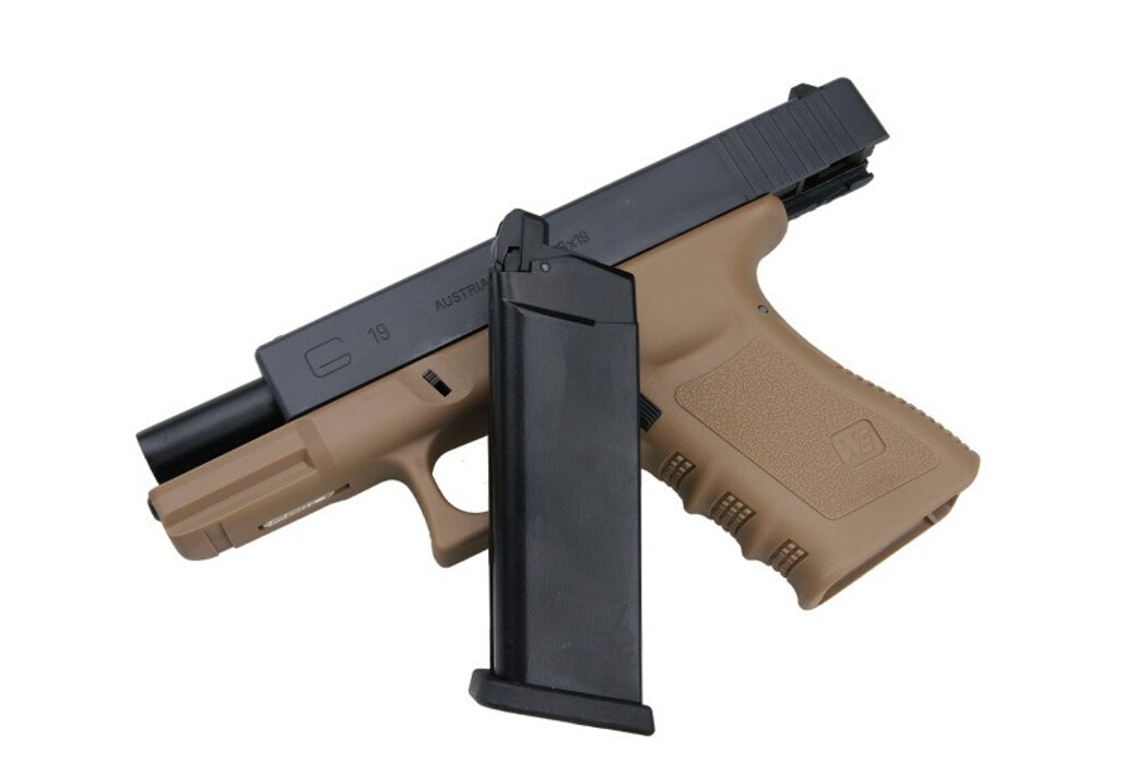 Пістолет Glock 19 Gen3. WE Metal Tan Green Gas фото 7