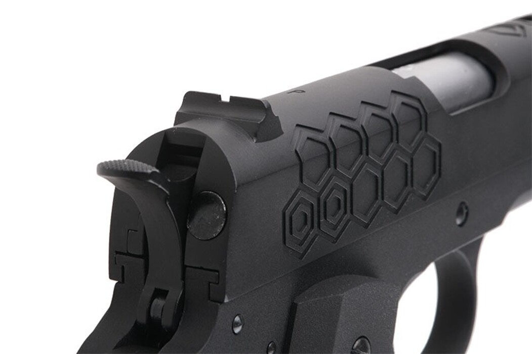 Пістолет COLT 1911 Hex Cut V.3 black [WE] фото 7