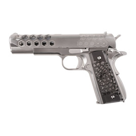Пистолет Colt 1911 Hex Cut V.3 Silver Green Gas [WE]